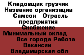 Кладовщик-грузчик › Название организации ­ Самсон › Отрасль предприятия ­ Снабжение › Минимальный оклад ­ 27 000 - Все города Работа » Вакансии   . Владимирская обл.,Вязниковский р-н